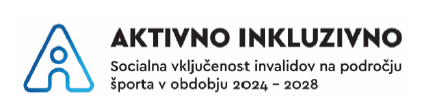 Logotip Aktivno inkluzivno - socialna vključenost invalidov na področju športa v obdobju 2024 - 2028